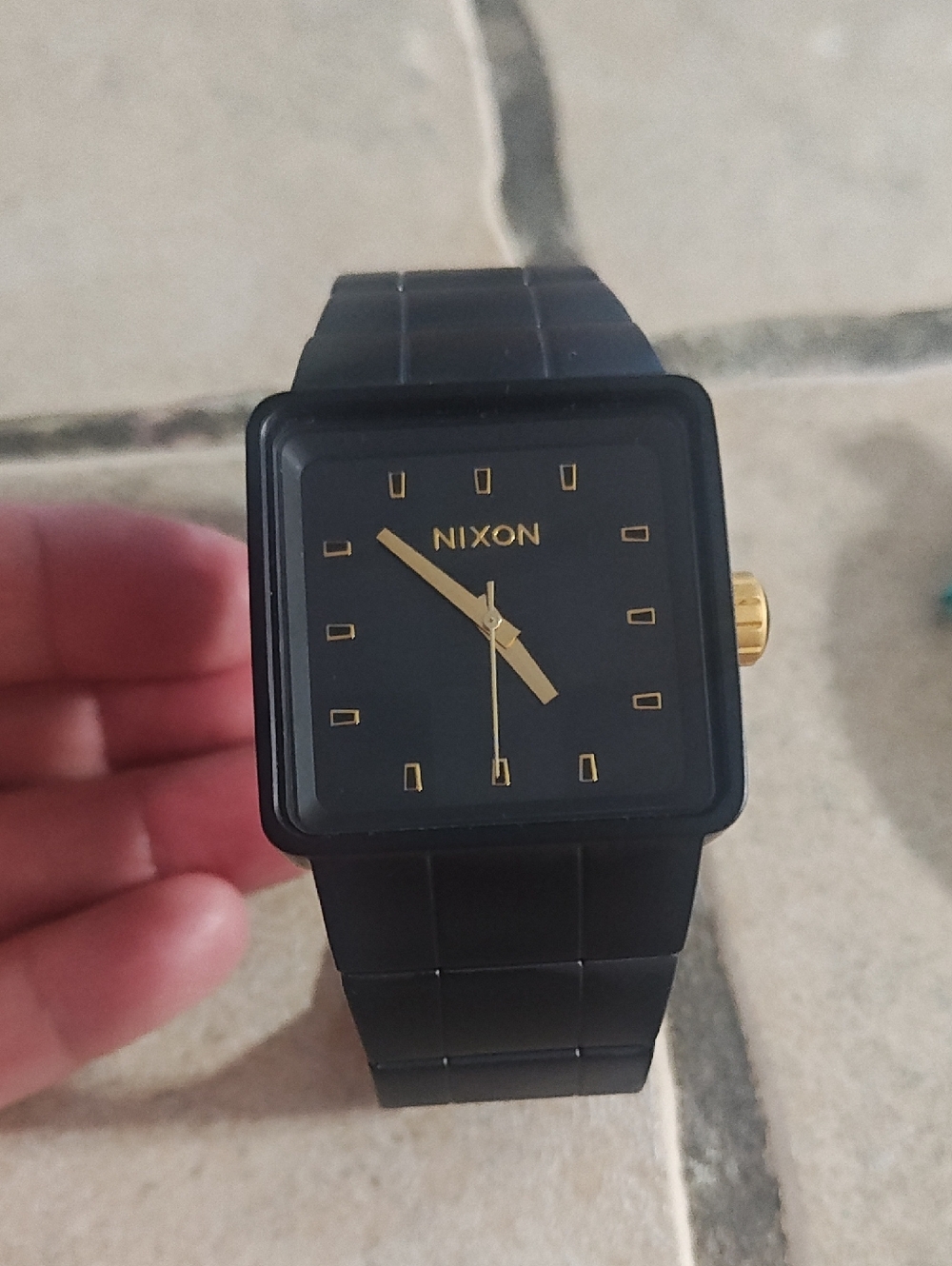 Nixon The Quatro Black And Gold Watch